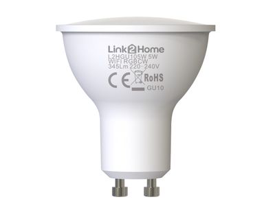 Link2Home LTHGU105W Wi-Fi LED GU10 Dimmable Bulb, White + RGB 345 lm 5W