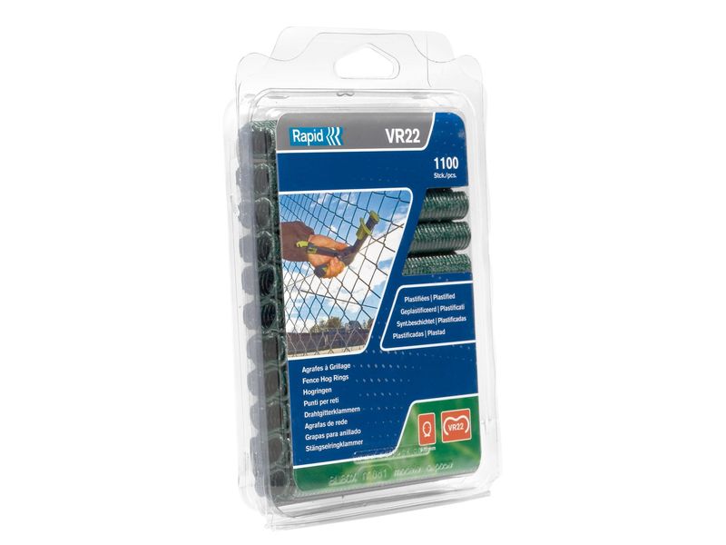 Rapid RPDVR22GR110 VR22 Fence Hog Rings Pack 1100 Green
