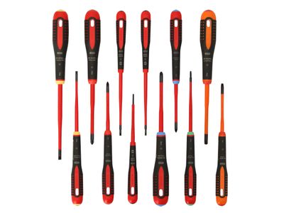 Bahco BAHBE9878SL BE-9878SL ERGO™ Slim VDE Insulated Screwdriver Set, 12 Piece