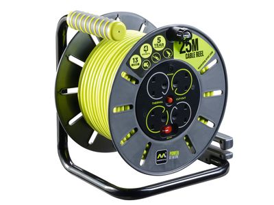 Masterplug MSTOLU50134 PRO-XT Open Cable Reel 240V 13A 4-Socket 50m