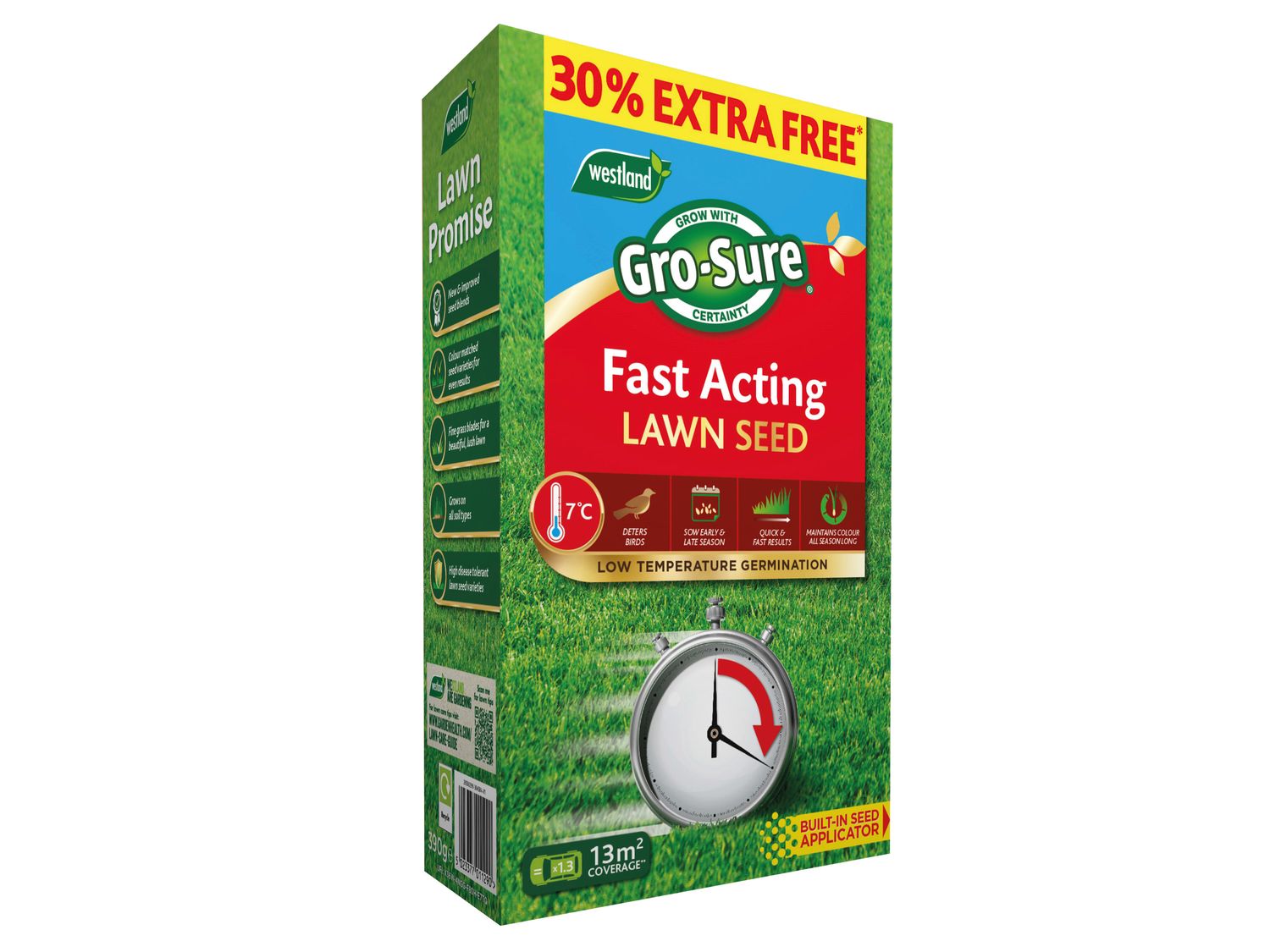 Gro-Sure GRO20500299 Fast Acting Lawn Seed 10m + 30% Free