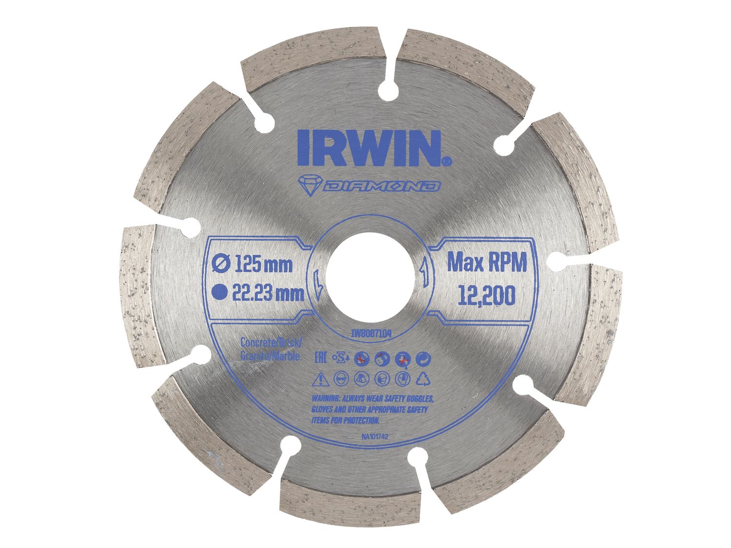 IRWIN IRWIW8087104 Segmented Diamond Blade 125 x 22.23mm