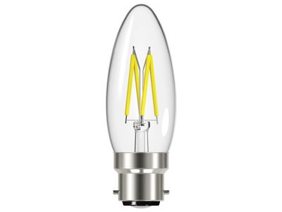 Energizer ENGS12868 LED BC (B22) Candle Filament Non-Dimmable Bulb, Warm White 470 lm 4W