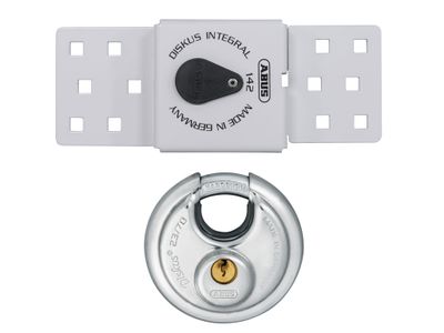 ABUS Mechanical ABU82983 142 Series Sliding Door Van Lock &amp; 23/70mm Diskus Padlock