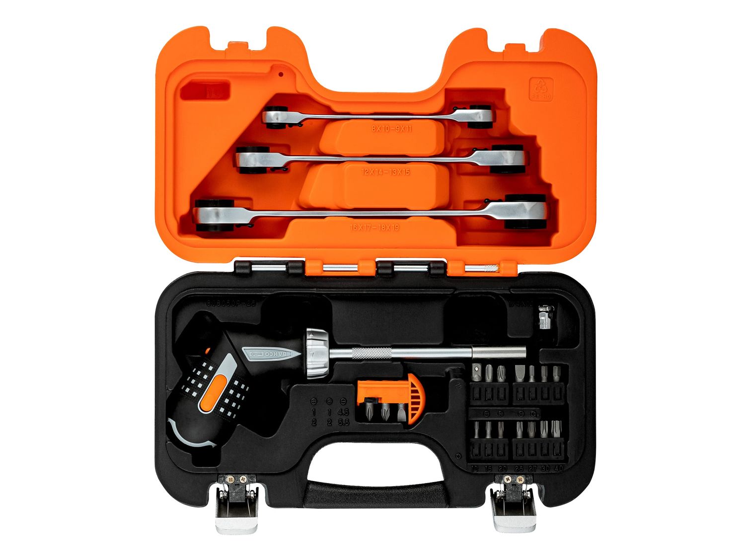 Bahco BAH808050SET Pistol Grip Ratcheting Screwdriver Set, 25 Piece