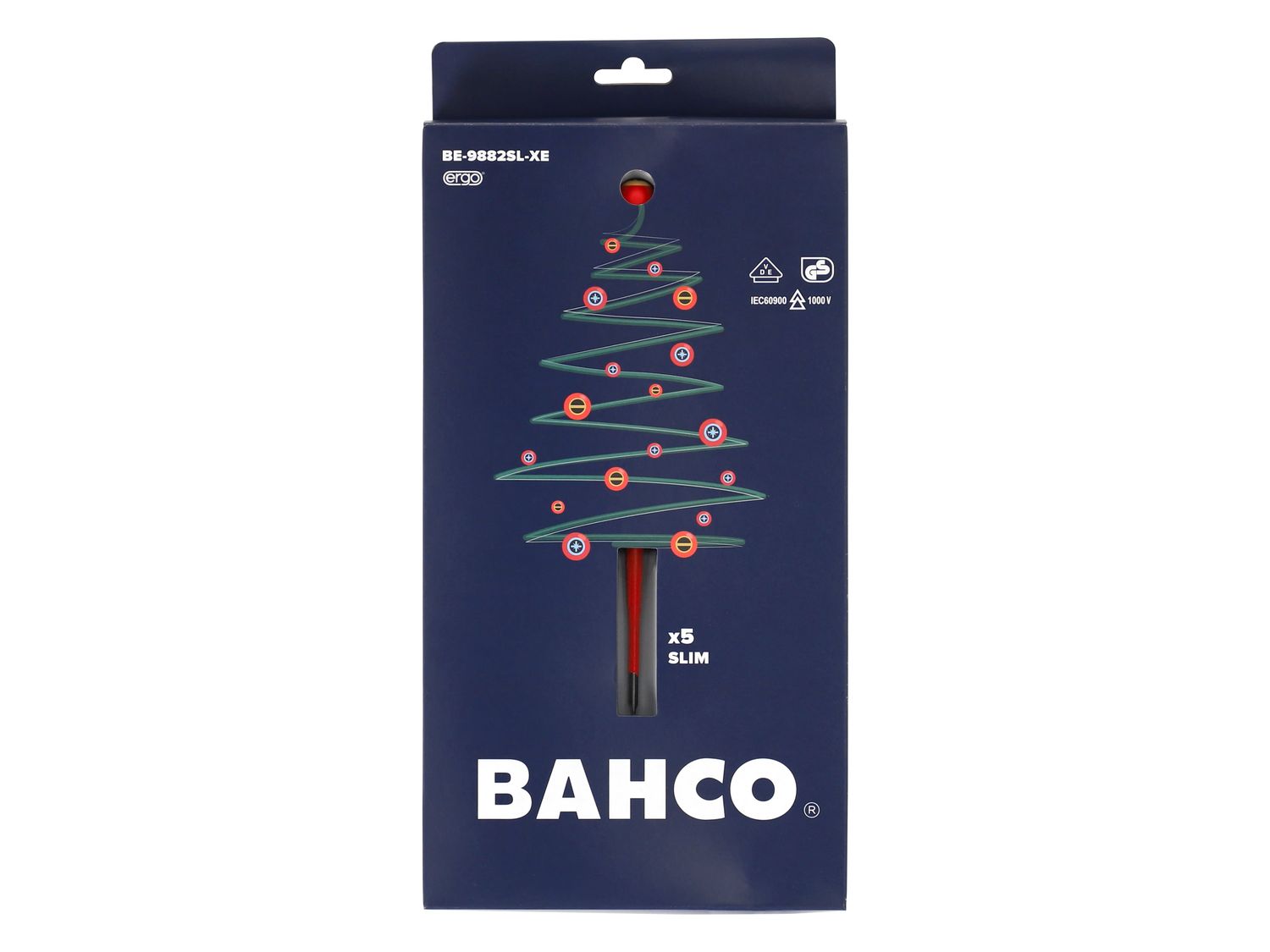 Bahco BAH9882SLXE XMAS BE-9882SL ERGO™ Slim VDE Insulated Screwdriver Set, 5 Piece