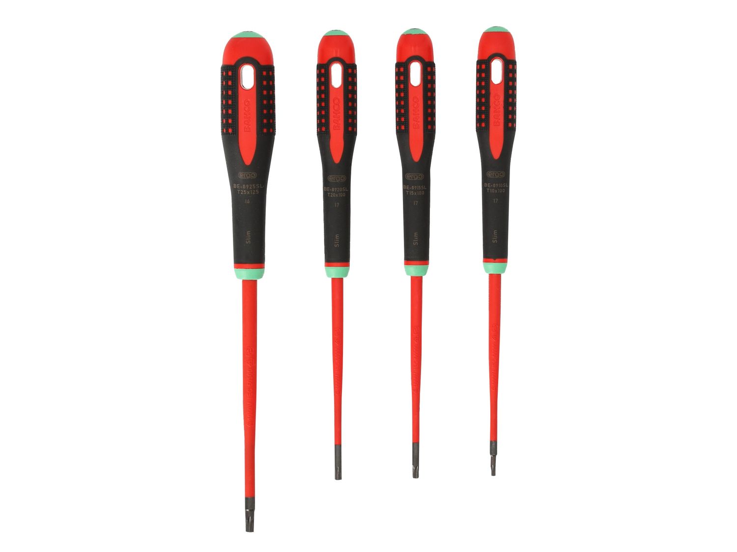Bahco BAH9880SL BE-9880SL ERGO™ Slim VDE Insulated Screwdriver Set, 4 Piece