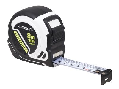 Komelon KOMPLD85ME LED LIGHT Tape Measure 8m/26ft (Width 25mm)