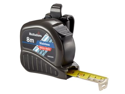 Hultafors HUL352423 BMSS8M Brick-Mate Stainless Steel Pocket Tape 8m (Metric only)