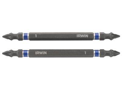 IRWIN IRW1923407 Impact Double-Ended Screwdriver Bits Pozi PZ1 100mm (Pack 2)