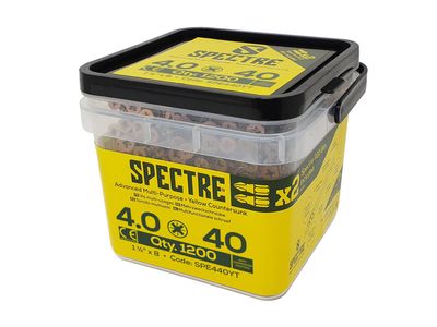ForgeFix SPE440YB Spectre™ Advanced Multi-Purpose Wood Screws ZYP 4.0 x 40mm (1000)