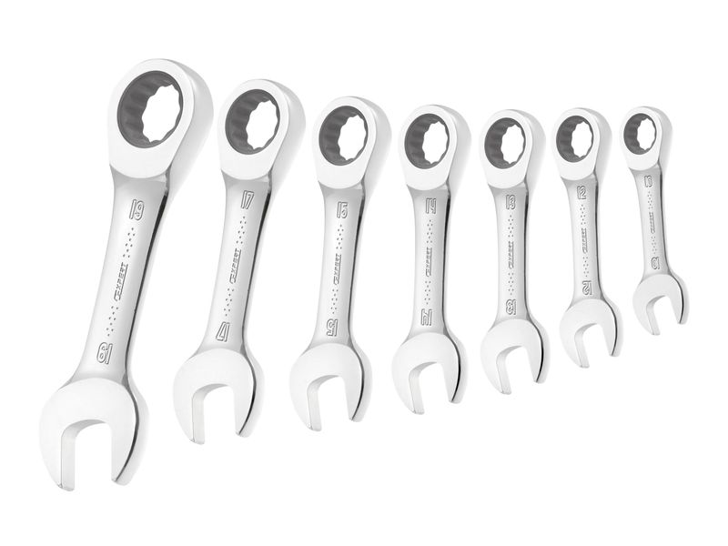 Expert BRIE111104B Stubby Ratchet Spanner Set, 7 Piece