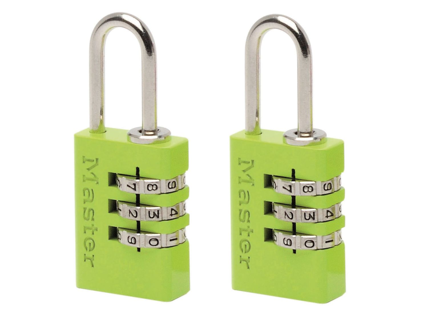 Master Lock MLK7620TCOL Aluminium  3-Digit Combination 20mm Padlock Colour x 2