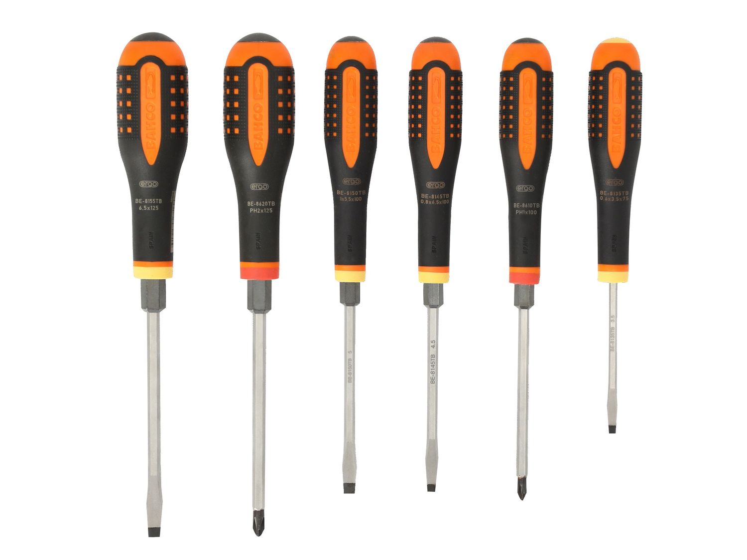 Bahco BAH9881TB BE-9881TB ERGO™ Through Blade Screwdriver Set, 6 Piece