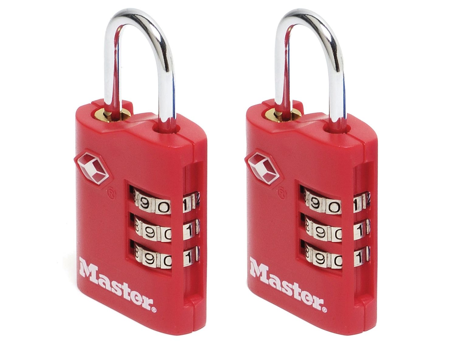 Master Lock MLK4686EURT TSA 3-Digit Combination Zinc 30mm Padlock x 2