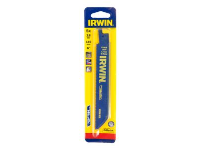 IRWIN IRW10504153 618R Sabre Saw Blade Metal Cutting 150mm 18 TPI Pack of 5