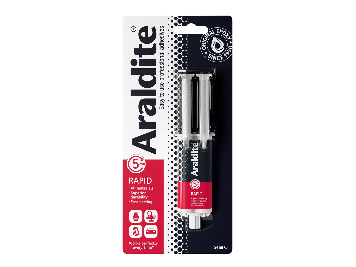 Araldite ARA400007 Rapid Epoxy Syringe 24ml