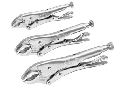 IRWIN Vise-Grip VIS10508020 Curved Jaw Locking Pliers Set of 3 (5CR/7CR/10CR)