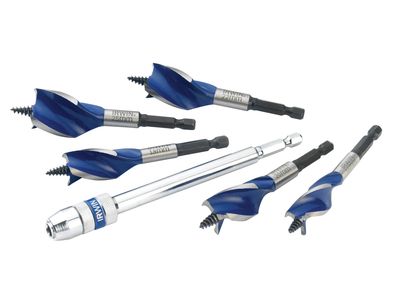 IRWIN IRW1922007 Blue Groove 6X Stubby Wood Bit Set, 5 Piece