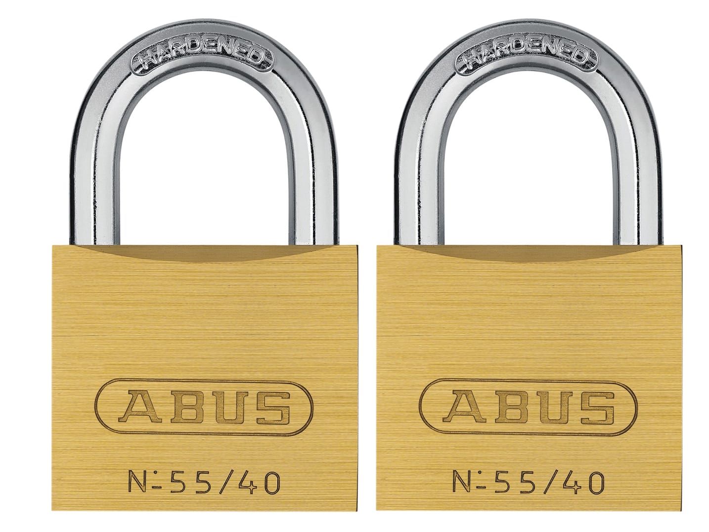 ABUS Mechanical ABU5540TC 55/40mm Brass Padlocks Twin Pack