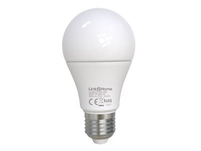 Link2Home LTHE279W Wi-Fi LED ES (E27) Opal GLS Dimmable Bulb, White + RGB 800 lm 9W