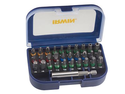 IRWIN IRWIW6062526 Colour Coded Screwdriver Bit Set, 31 Piece