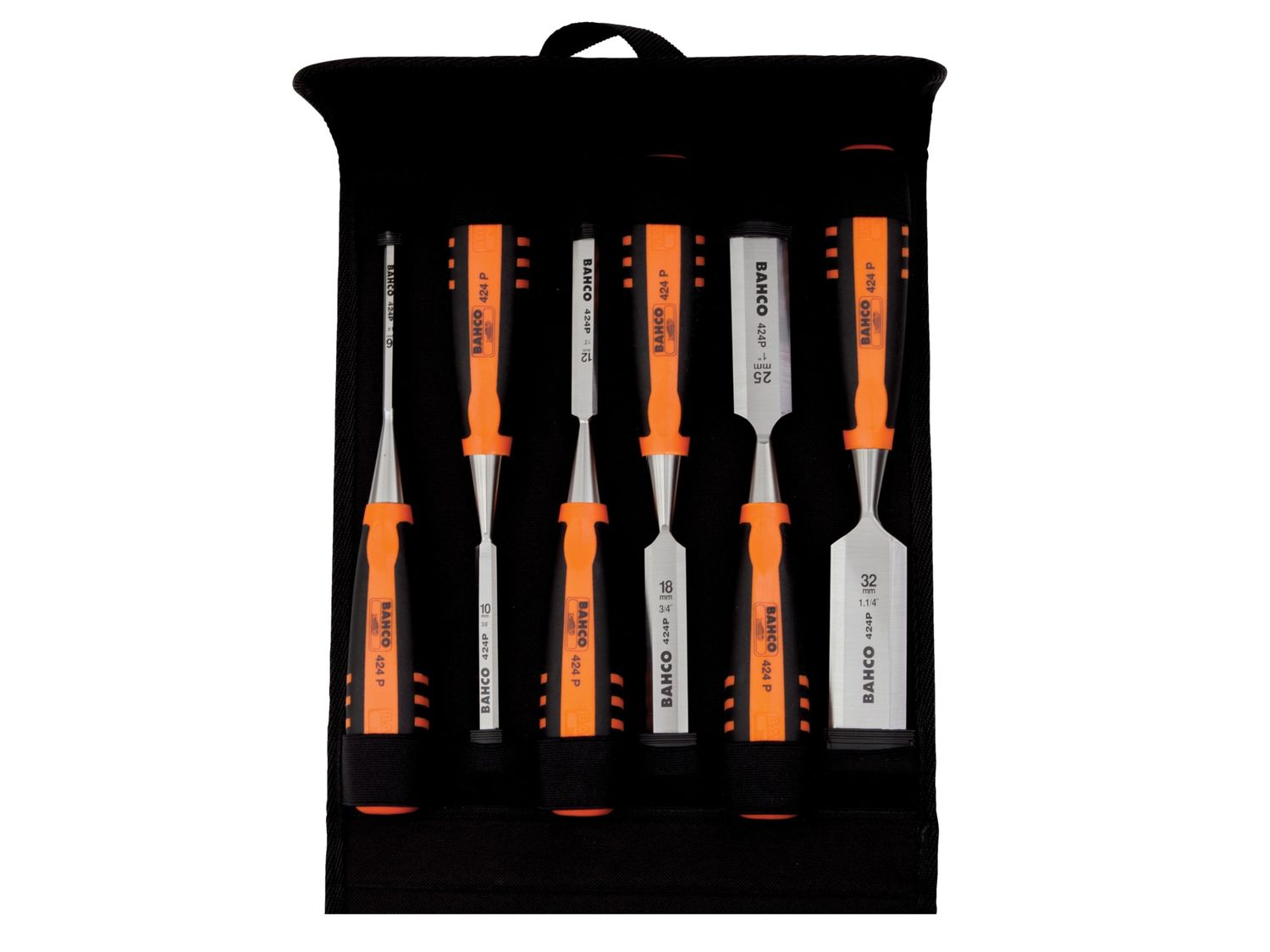 Bahco BAH424PS6PPK 424-P 6pc Bevel Edge Chisel Set 6 in Pouch