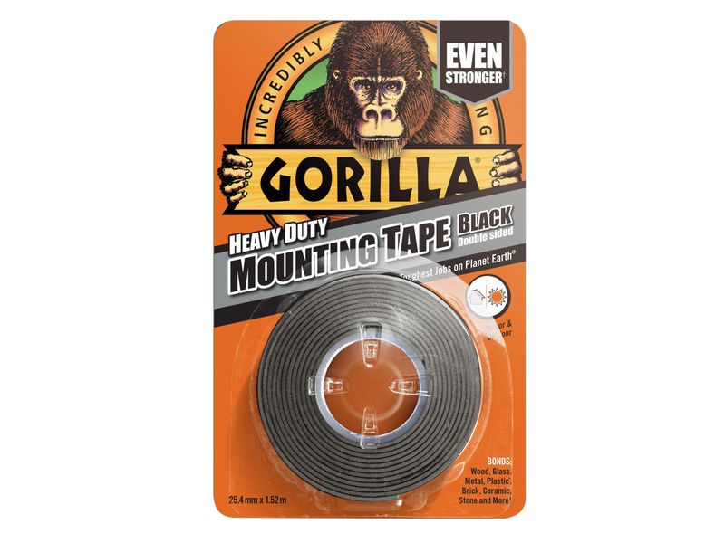 Gorilla Glue GRGHDMT Gorilla Heavy-Duty Mounting Tape 25.4mm x 1.52m Black