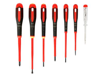 Bahco BAH9887S BE-9887S ERGO™ VDE Insulated Screwdriver Set, 7 Piece