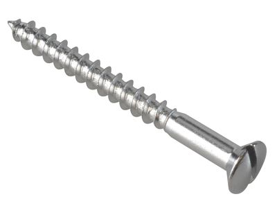 ForgeFix FOR185598 Multi-Purpose Screw SL Raised Head Chrome Plated 4.0 x 40mm ForgePack 20
