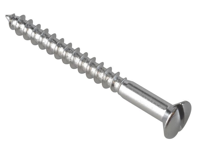 ForgeFix FOR185598 Multi-Purpose Screw SL Raised Head Chrome Plated 4.0 x 40mm ForgePack 20