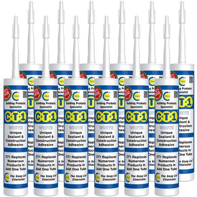 CT1 White TRIBRID Flexible Sealant and Adhesive Box of 12