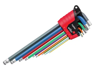 Wiha 43850 9pc ErgoStar MagicRing Colour Hex Ball End L-key Set