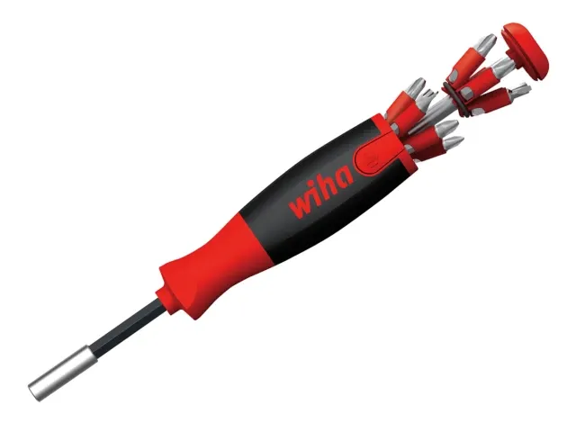 Wiha 38605 LiftUp 25 Magnetic Screwdriver with Bit Magazine (SL, PH, PZ, TX)