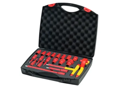 Wiha 43024 21pc VDE Insulated 1/2in Ratchet Wrench Socket Set (inc. Case)