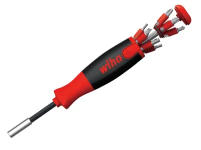 Wiha 38606 LiftUp 25 Magnetic Screwdriver with Bit Magazine (SL, PH, PZ, TX, Hex)