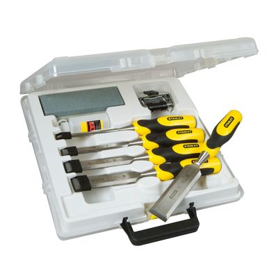 Stanley STA516421 DYNAGRIP 5pc Chisel with Strike Cap Set and Accessories
