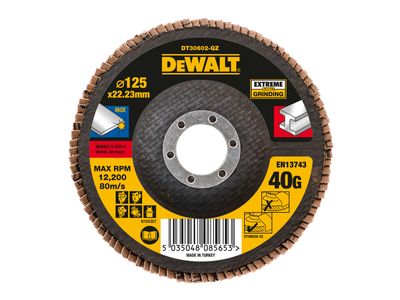 DEWALT DEWDT30602QZ DT30602 Extreme Metal Flap Disc 125 x 22.2mm x 40G