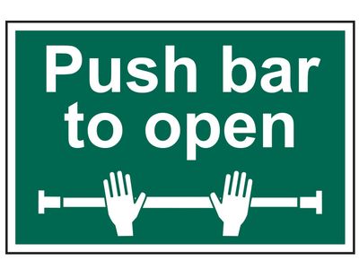 Scan SCA1523 Push Bar To Open - PVC Sign 300 x 200mm