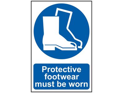 Scan SCA0016 Protective Footwear Must Be Worn - PVC Sign 200 x 300mm
