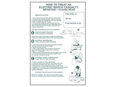 Scan SCA4240 How To Treat An Electric Shock Casualty - PVC Sign 400 x 600mm
