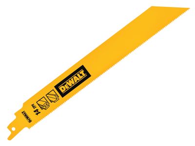 DEWALT DEWDT90387QZ Bi-Metal 1in High Metal Reciprocating Blade 228mm x 14 TPI (Pack 5)