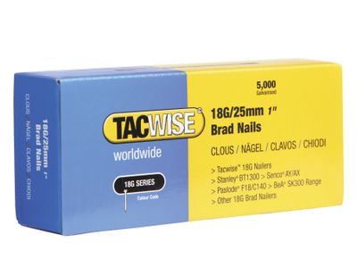 Tacwise TAC0396 18 Gauge 25mm Brad Nails (Pack 5000)