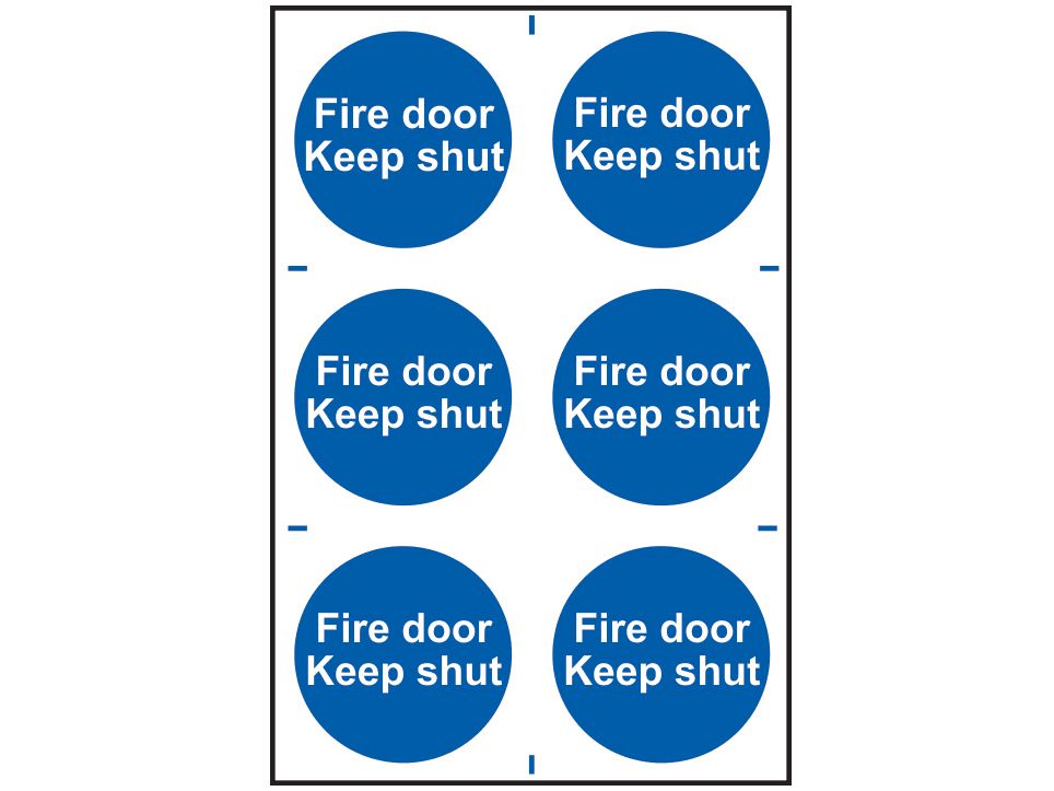 Scan SCA0151 Fire Door Keep Shut - 6 PVC Signs 100 x 100mm
