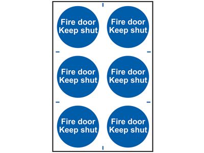 Scan SCA0151 Fire Door Keep Shut - 6 PVC Signs 100 x 100mm