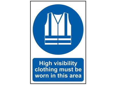 Scan SCA0022 High Visibility Jackets Must Be Worn In This Area - PVC Sign 200 x 300mm