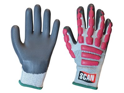 Scan SCAGLOAIM Anti-Impact Latex Cut 5 Gloves - M (Size 8)