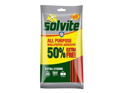 Solvite SLVECCONOMY All Purpose Extra Strong Wallpaper Paste - 10 Roll Sachet with 50% Free