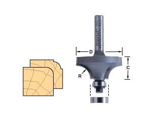Trend TRE461214TC 46/12 x 1/4 TCT Bearing Guided Ovolo &amp; Round Over 4.8mm Radius