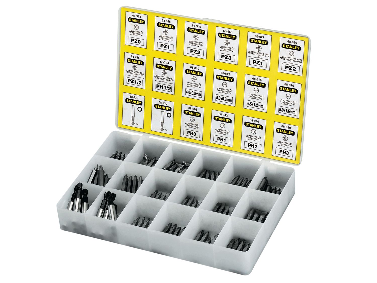 STANLEY STA168741 Insert Bits &amp; Magnetic Bit Holders Assorted Tray, 200 Piece